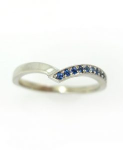 Chevron Ring, V Shaped Sapphire Infinity Ring