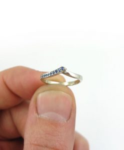 Chevron Ring, V Shaped Sapphire Infinity Ring