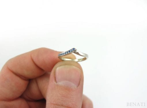 Chevron Ring, V Shaped Sapphire Infinity Ring
