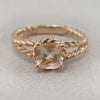 Cushion Morganite 18k Rose Gold Engagement Ring, Morganite Engagement Ring