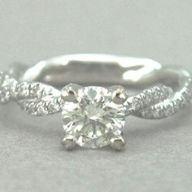 Diamond Engagement Infinity Ring - Infinity Diamond Engagement Ring - Infinity Knot Engagement Ring
