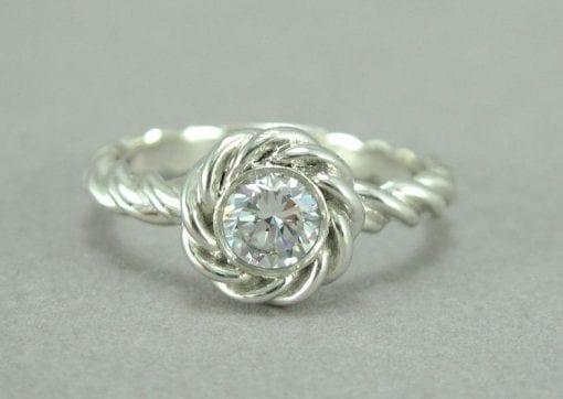 Diamond Engagement Ring, Rope Engagement ring