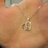 Diamond Infinity heart pendant - Together forever diamond heart necklace - Black & white interlocking heart - new designer heart pendant