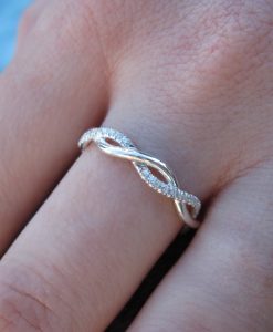 Diamond Infinity Knot Ring, Infinity Ring Diamond Wedding Ring