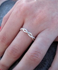 Diamond Infinity Knot Ring, Infinity Ring Diamond Wedding Ring