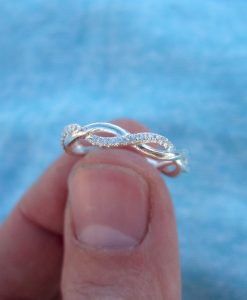 Diamond Infinity Knot Ring, Infinity Ring Diamond Wedding Ring