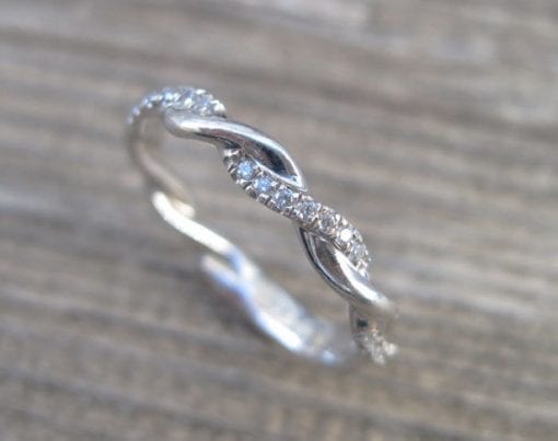 Diamond Infinity Knot Ring, Infinity Ring Diamond Wedding Ring