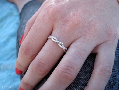 Diamond Infinity Knot Wedding Ring, Infinity Diamond Wedding Ring