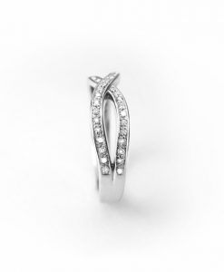 Diamond Infinity Ring - Solid 14k White Gold Ring With Diamonds - Gold infinity diamond ring - New designer