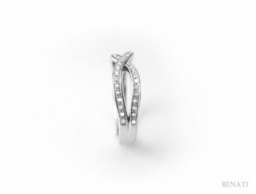 Diamond Infinity Ring - Solid 14k White Gold Ring With Diamonds - Gold infinity diamond ring - New designer