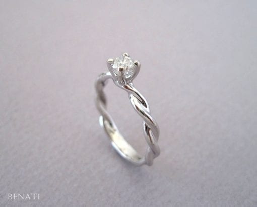 Diamond Knot Engagement Ring, Diamond Infinity Ring