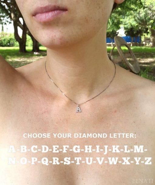 Diamond Mini Uppercase Letter Bracelet - M for Women