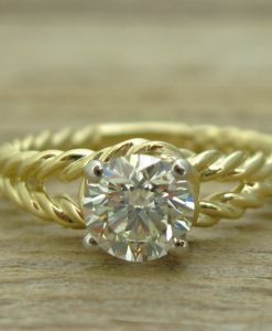 Diamond rope engagement ring, Diamond engagement ring