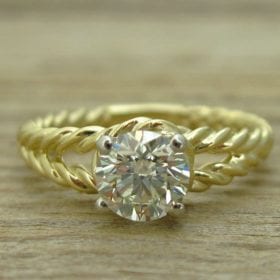 Diamond rope engagement ring, Diamond engagement ring