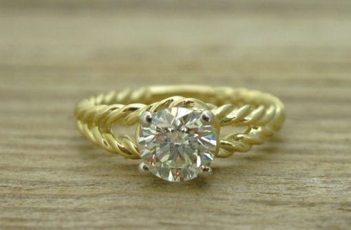Diamond rope engagement ring, Diamond engagement ring