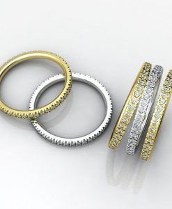 Diamond Stackable Eternity Gold Ring, Diamonds all Around