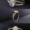 Diamond Twisted Rope Engagement ring, Oval Diamond Engagement ring