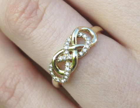 Double Infinity Knot Diamond Ring, Infinity Love Knot