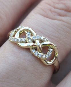 Double Infinity Knot Diamond Ring, Infinity Love Knot