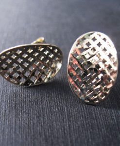 Elegant silver oval stud earrings