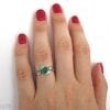 Emerald Leaf Ring, Emerald Engagement Ring
