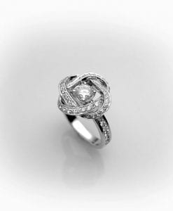 Engagement Infinity knot Diamond Ring - Diamond Engagement Ring - 14k Gold & Diamonds, Braided Diamond Cocktail Ring