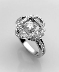Engagement Infinity knot Diamond Ring - Diamond Engagement Ring - 14k Gold & Diamonds, Braided Diamond Cocktail Ring