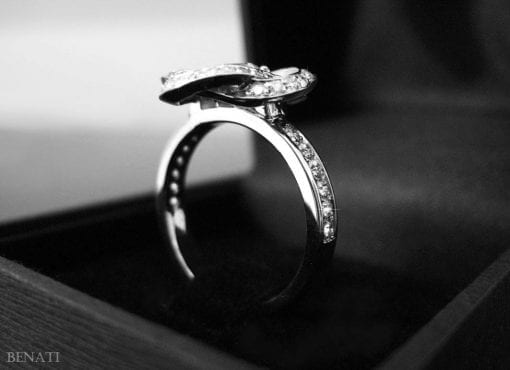Engagement Infinity knot Diamond Ring - Diamond Engagement Ring - 14k Gold & Diamonds, Braided Diamond Cocktail Ring