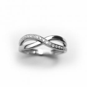 Engagement ring set,Diamond infinity knot rings