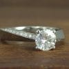 Forever One Moissanite Engagement Ring, Platinum Braided Engagement Ring