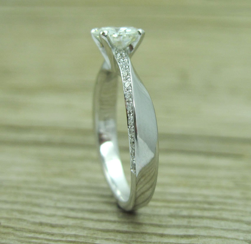 Moissanite Engagement Ring, Platinum Braided Engagement Ring | Benati