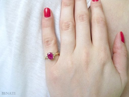 Beautiful Crafted Ruby Finger Ring - South India Jewels