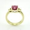 Gold Antique Ruby Engagement Ring, Yellow Gold Oval Ruby Engagement Ring