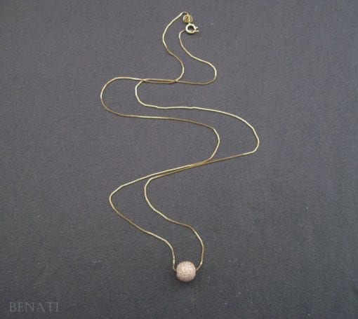 Gold bead necklace, Single bead gold necklace