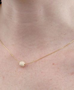 Gold bead necklace, Single bead gold necklace
