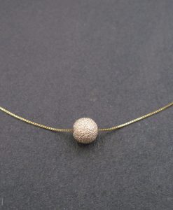Gold bead necklace, Single bead gold necklace
