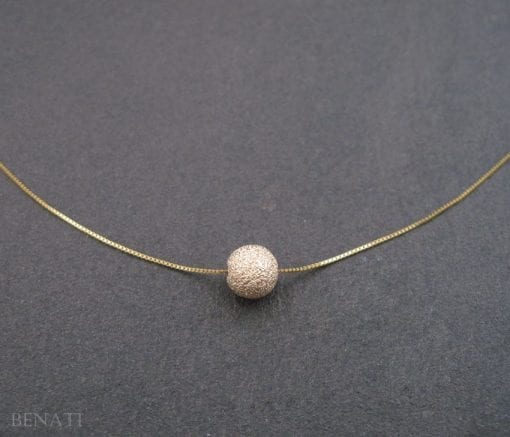 Gold bead necklace, Single bead gold necklace