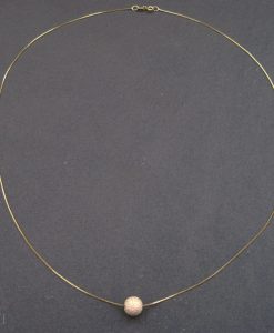 Gold bead necklace, Single bead gold necklace