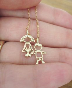 Gold Boy Baby pendant, Child Pendant
