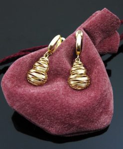 Gold Dangle Designer Earrings - 14k Gold Dangle Earrings - Contemporary Gold Earrings - Gold Earrings - Modern Filigree - Wedding Earrings