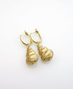 Gold Dangle Designer Earrings - 14k Gold Dangle Earrings - Contemporary Gold Earrings - Gold Earrings - Modern Filigree - Wedding Earrings