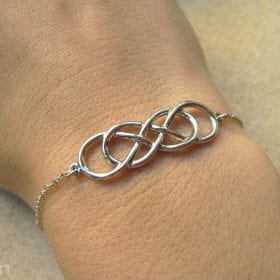 Gold Infinity bracelet, Double infinity bracelet