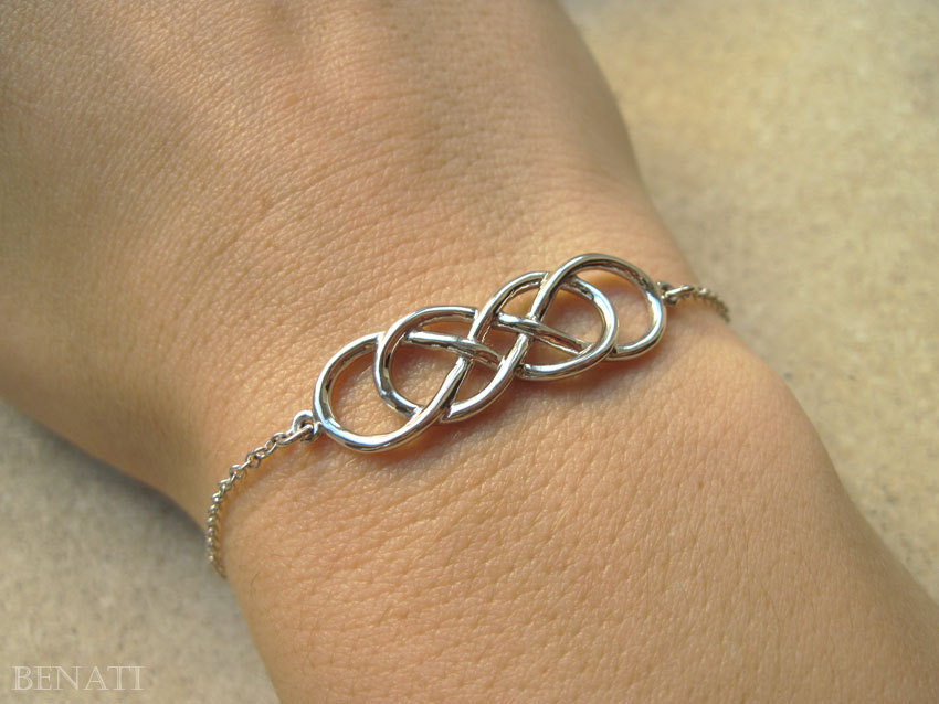 Infinity Bangle Bracelet with Initial Charms in Gold Plating | Forever My