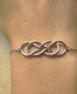 Gold Infinity bracelet, Double infinity bracelet