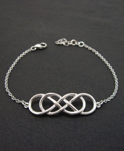 Gold Infinity bracelet, Double infinity bracelet