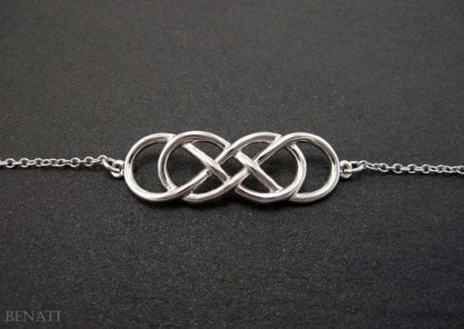 Gold Infinity bracelet, Double infinity bracelet
