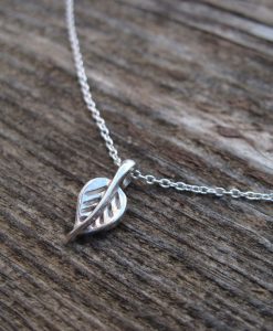 Gold Leaf Necklace, Leaf Necklace