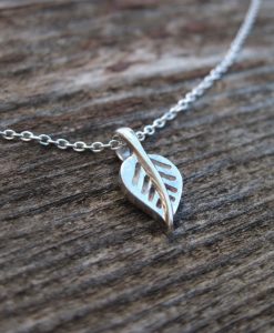 Gold Leaf Necklace, Leaf Necklace