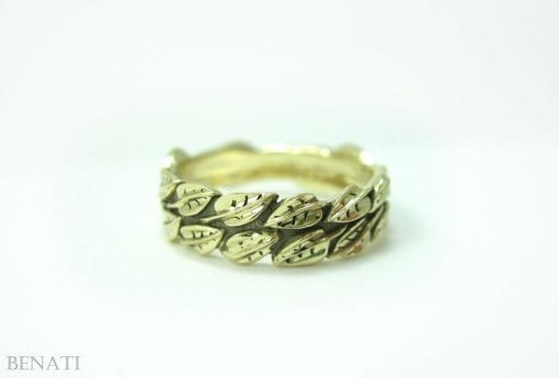 Gold Leaf Ring, Leaf Wedding Band