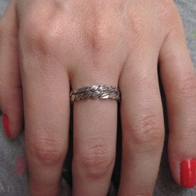 Gold Leaf Wedding Ring, Leaf Ring